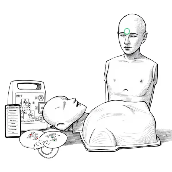 Instructor de RCP utilizando maniquí NexoAdult Basic