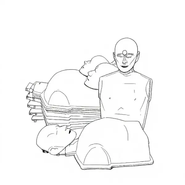 Organización de emergencias entrenando RCP con maniquí Nexo